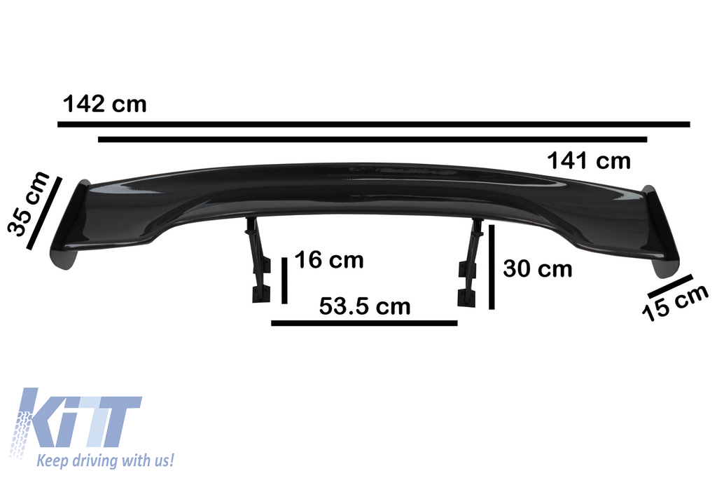 Universal Adjustable Trunk Spoiler Wing GT Design Carbon Film
