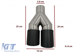 Universal Auspuff Schalldämpfer Tipp Kohlefaser Mattes Finish Linke Seite-image-6092336