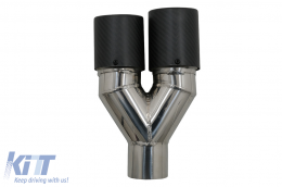 Universal Auspuff Schalldämpfer Tipp Kohlefaser Mattes Finish Linke Seite-image-6092337