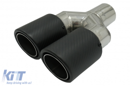 Universal Auspuff Schalldämpfer Tipp Matte Kohlefaser Einlass 5,8 cm Linke Seite-image-6080704