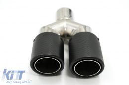 Universal Auspuff Schalldämpfer Tipp Matte Kohlefaser Einlass 5,8 cm Linke Seite-image-6080705
