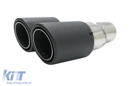 Universal Auspuff Schalldämpfer Tipp Matte Kohlefaser Einlass 5,8 cm Linke Seite-image-6080706