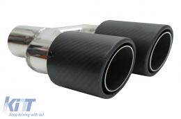 Universal Auspuff Schalldämpfer Tipp Matte Kohlefaser Einlass 5,8 cm Linke Seite-image-6080707