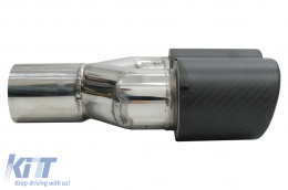 Universal Auspuff Schalldämpfer Tipp Matte Kohlefaser Einlass 5,8 cm Linke Seite-image-6080708