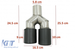 Universal Auspuff Schalldämpfer Tipp Matte Kohlefaser Einlass 5,8 cm Linke Seite-image-6080710