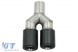 Universal Auspuff Schalldämpfer Tipp Matte Kohlefaser Einlass 5,8 cm Linke Seite-image-6080711