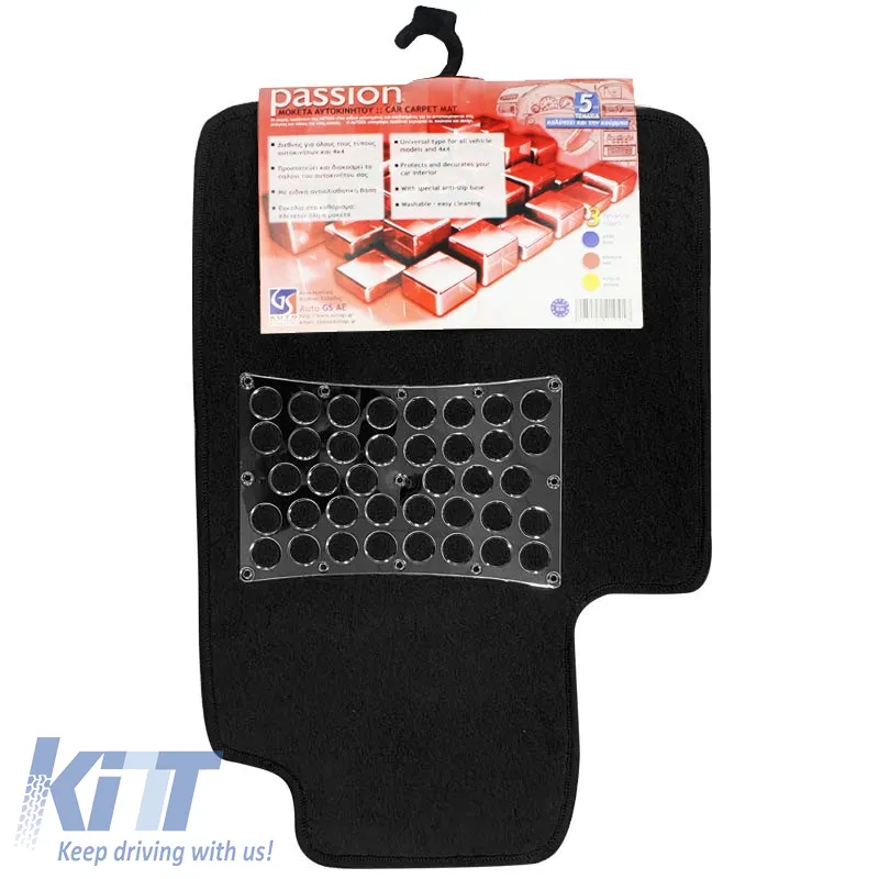 Universal Car Carpets Passion Black 5 Pcs