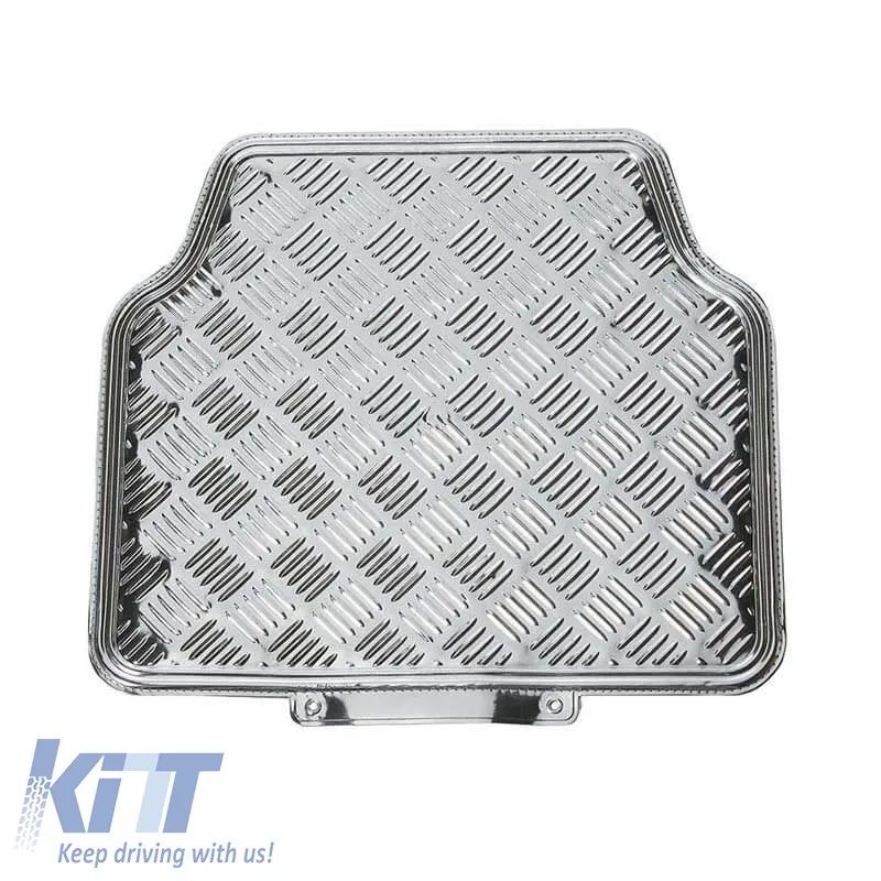 Universal Car Mats Aluminium Silver 4 Pcs