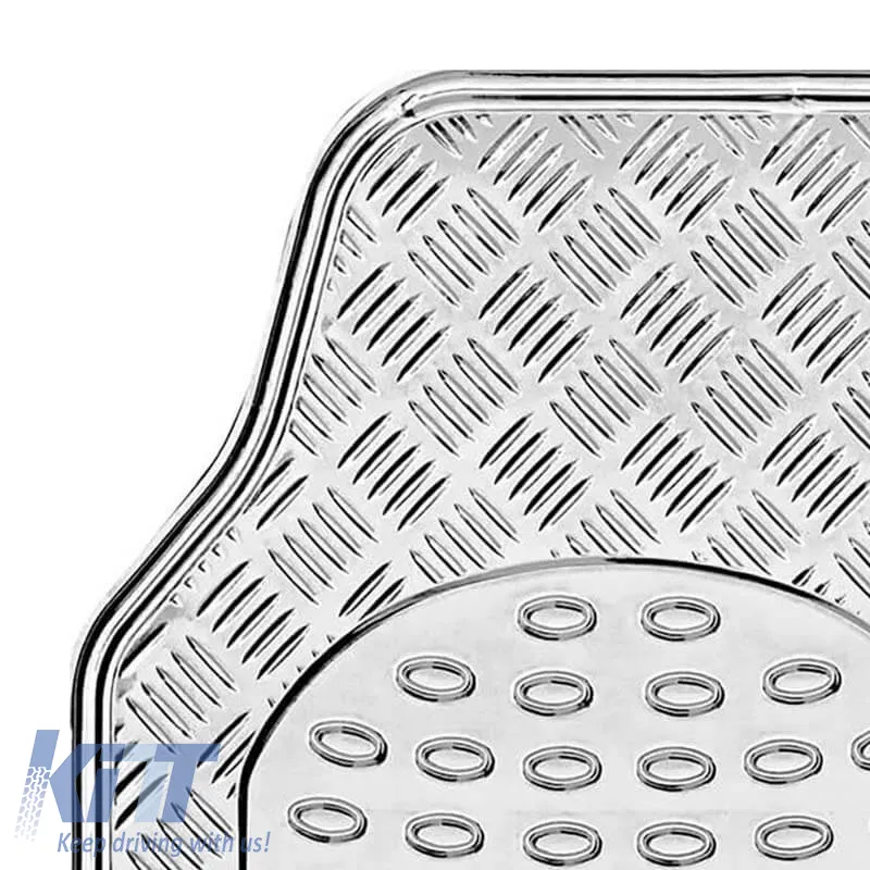 Universal Car Mats Aluminium Silver 4 Pcs