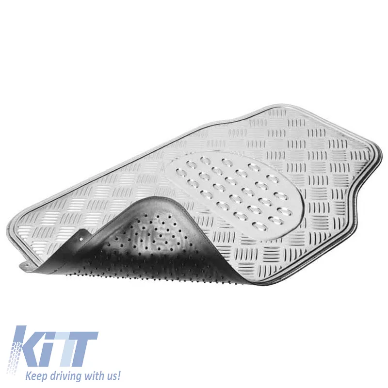 Universal Car Mats Aluminium Silver 4 Pcs