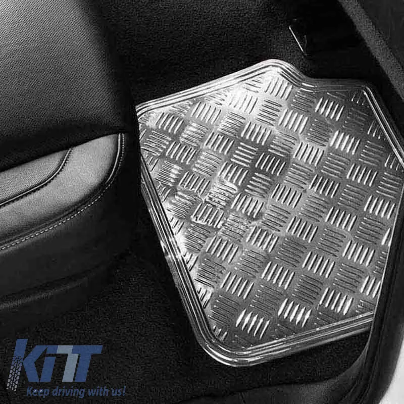 Universal Car Mats Aluminium Silver 4 Pcs