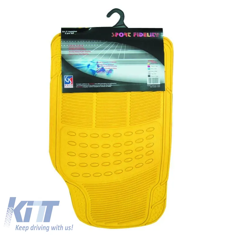 Universal Car Mats Sport Fidelity Yellow 5 Pcs
