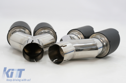 Universal Carbon Fiber Exhaust Muffler Tips Polished Look Inlet 6.1cm-image-6054174