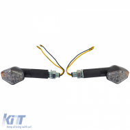 Universal Carbon Motorcycle LED Indicator Set RUBY Clear Glass with E-Mark