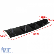 Universal Diffuser Attachment 5 Fins Black ABS Rear Add-on Tuning