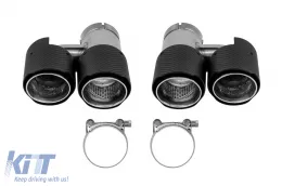 image-70-Universal dual exhaust tips AutoPro with carbon caps, left and right, model 1