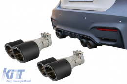 Universal Dual Twin Auspuff Schalldämpfer Kohlefaser Matt Einlass 6 cm/2,36 Zoll-image-6044055