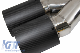 Universal Dual Twin Auspuffspitzen Carbon Matte Finish Einlass 6 cm 2.36inch-image-6044027