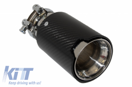 Universal Exhaust Muffler Tip Carbon Fiber Glossy Finish Inlet 6.3cm/2.48inch