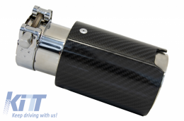 Universal Exhaust Muffler Tip Carbon Fiber Glossy Finish Inlet 6.3cm/2.48inch-image-6043959