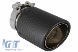 Universal Exhaust Muffler Tip Carbon Fiber Matte Finish Inlet 6.8cm / 2.67inch - GJET-021