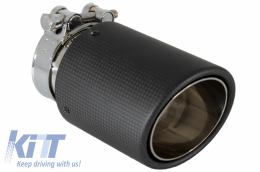 image-5-Universal Exhaust Muffler Tip Carbon Fiber Matte Finish Inlet 6.8cm / 2.67inch