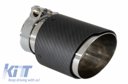Universal Exhaust Muffler Tip Carbon Fiber Matte Finish Inlet 6cm/2.36inch - GJET-022