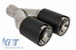image-22-Universal Exhaust Muffler Tip Carbon Fiber Matte Finish LH Inlet 6cm/2.36inch