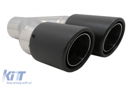 Universal Exhaust Muffler Tip Carbon Fiber Matte Finish Left Side - KLT083L