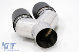 Universal Exhaust Muffler Tip Carbon Fiber Matte Finish Left Side-image-6092342