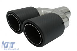 Universal Exhaust Muffler Tip Matte Carbon Fiber Inlet 5.8 cm Left Side - KLT083
