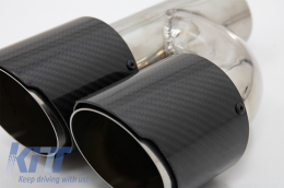 Universal Fibra Carbon Escape Silenciador Consejos Pulido Look Entrada 6.3cm-image-6054132