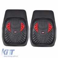 Universal Front Car Mats suitable for Black/Red Yark 2 Pcs