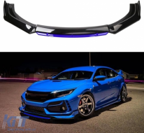 UNIVERSAL FRONT SPOILER BLACK PIANO FINISH WITH BLUE LIP - PESAR6026977