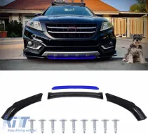 UNIVERSAL FRONT SPOILER BLACK PIANO FINISH WITH BLUE LIP-image-6260976