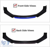 UNIVERSAL FRONT SPOILER BLACK PIANO FINISH WITH BLUE LIP-image-6260977