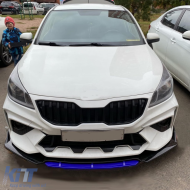 UNIVERSAL FRONT SPOILER BLACK PIANO FINISH WITH BLUE LIP-image-6260978
