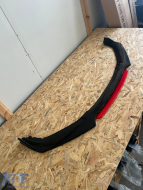 UNIVERSAL FRONT SPOILER BLACK PIANO FINISH WITH RED LIP-image-6260984