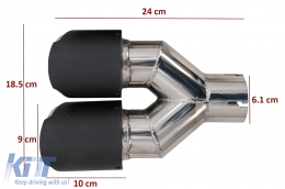 Universal Kohlefaser Auspuff Schalldämpfer Tipps Polished Look Einlass 6,1 cm-image-6054167