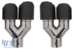 Universal Kohlefaser Auspuff Schalldämpfer Tipps Polished Look Einlass 6,1 cm-image-6054168