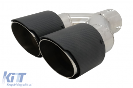 Universal Kohlefaser Auspuff Schalldämpfer Tipps Polished Look Einlass 6,1 cm-image-6054170