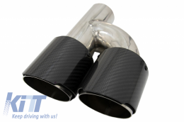 Universal Kohlefaser Auspuff Schalldämpferspitzen Tipps Polierter Einlass 6,3 cm-image-6054125
