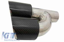 Universal Kohlefaser Auspuff Schalldämpferspitzen Tipps Polierter Einlass 6,3 cm-image-6054126
