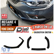 Universal Megane 4  Front Lip Piano Black ABS / 3 Piece - DTBKR6026235