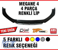 Universal Megane 4  Front Lip Piano Black ABS / Gray