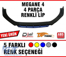 Universal Megane 4  Front Lip Piano Black ABS / Blue