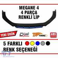 Universal Megane 4  Front Lip Piano Black ABS / Blue - DTBKR6026082