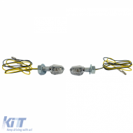 Universal motorcycle chrome LED indicator set BLAST clear lens with E-mark