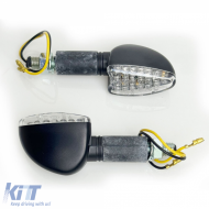 Universal Motorcycle Clear Glass LED Indicator Set Arrow with E-Mark