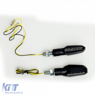 Universal Motorcycle Clear Glass LED Indicator Set SLIGHT with E-mark